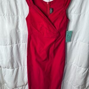 RockSteady Red Sleeveless V-Neck Cocktail Dress